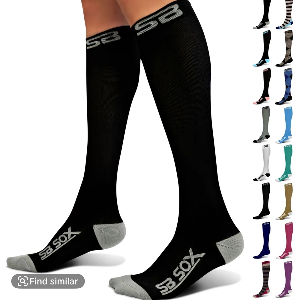 Black and Gray Athletic Compression Socks for Optimal Support